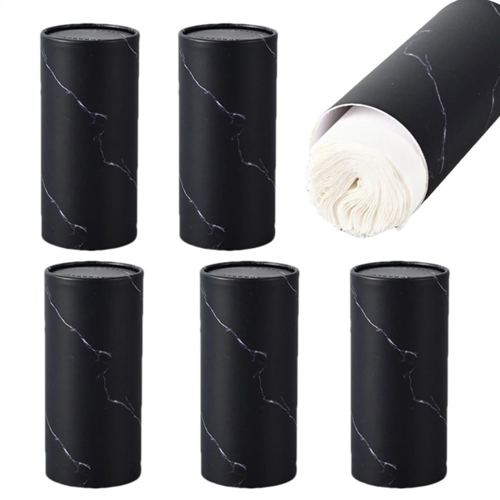Custom Printed 3-Ply Wood Pulp Cylinder Tube Box Soft Car Tissue Paper Holder with Logo - OEM/ODM Su